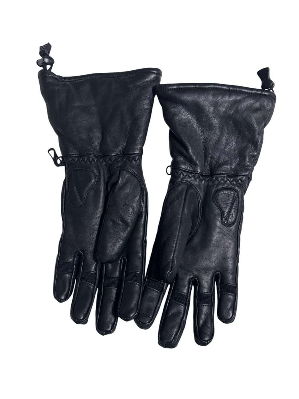 Harley-Davidson Black Leather Gauntlet Riding Gloves with Orange  Trim - Picture 2 of 5